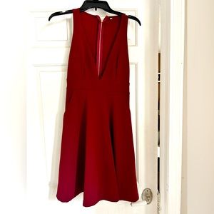 Maroon deep V dress